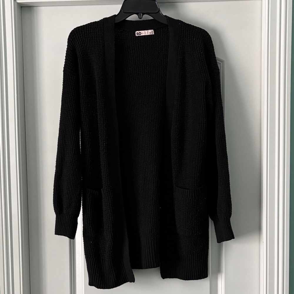 SO Black Knit Cardigan Sweater